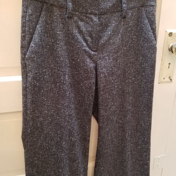 CAbi Charcoal Grey Tweed Flecked Wide Legged Cuffed Trousers Style  # 230 * Size - Picture 7 of 14